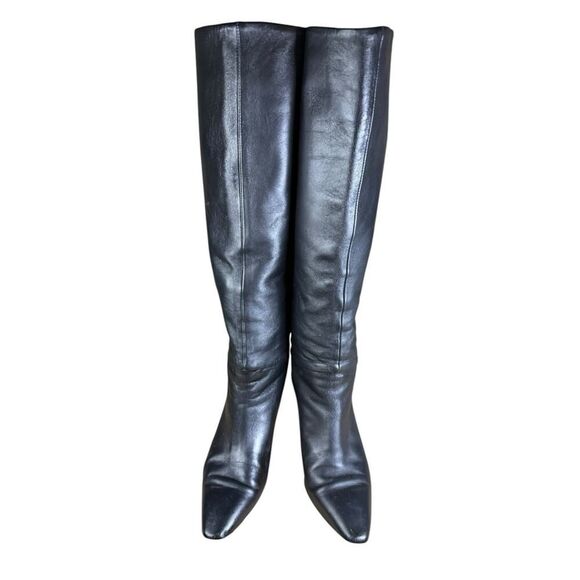 Everlane The Knee-High Banana Heel Boot in Black Leather sz 7 Women's Pull-on - Picture 8 of 16